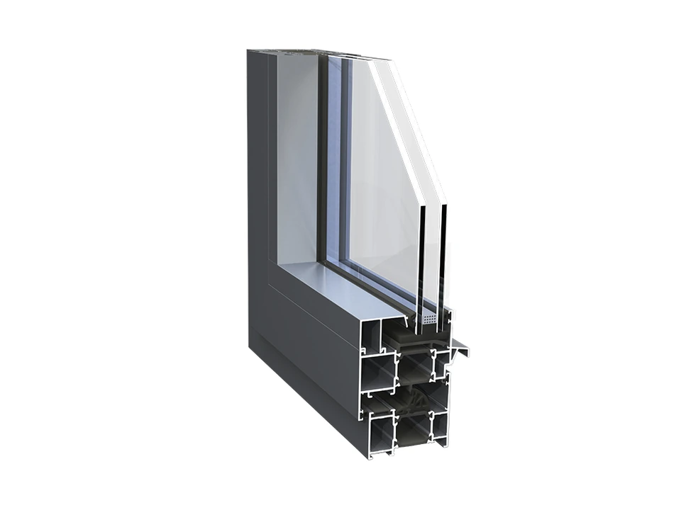 Hệ nhôm EOSS ES 70 — cửa đi mở quay rãnh C