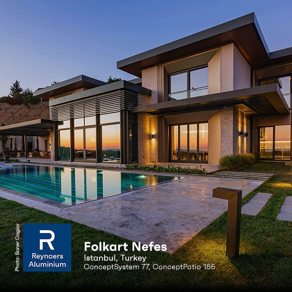 Cửa nhôm Reynaers ConceptSystem 77 và ConceptPatio 155 — công trình Folkart Nefes (Istanbul, Thổ Nhĩ Kỳ)