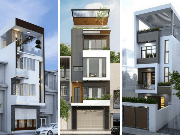 Mâu nhà phố 3-4 tầng thiết kế hiện đai

